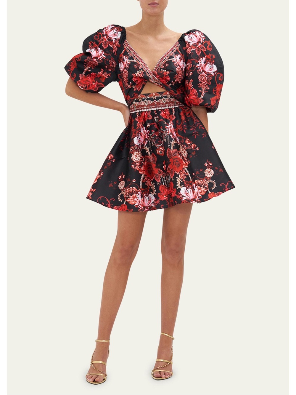 Camilla Sisterhood of the Rose Puff Sleeve Mini Dress Medium NWT